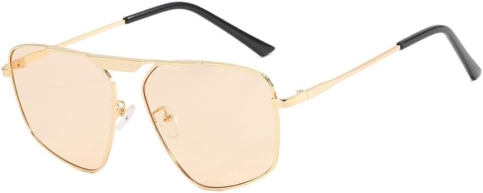 

Женские солнцезащитные очки для мужчин в стиле ретро с нестандартной металлической оправой, солнцезащитные очки для вождения и пляжа, очки с защитой от УФ-излучения UV400 VFDHN, Gold Champagne