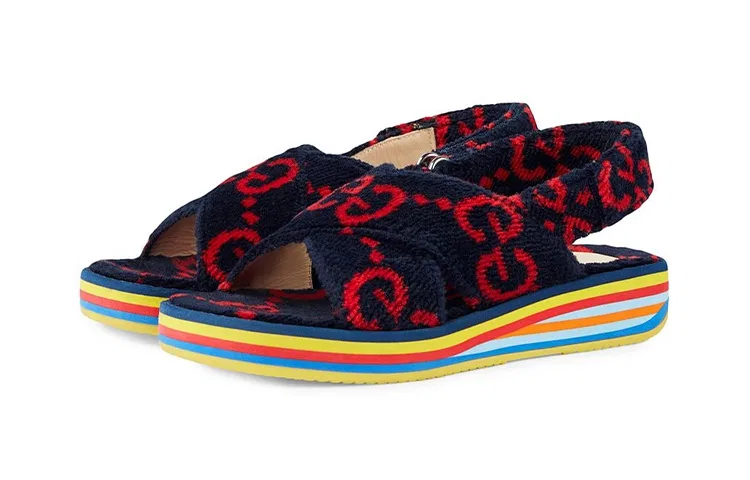 Сандалии GUCCI из хлопка сине-красные детские