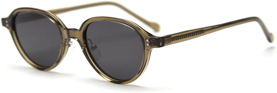 

Солнцезащитные очки в маленькой овальной оправе в стиле ретро для женщин, корейский стиль, поляризованные очки UV400 для мужчин weiyuchen, Green With Grey