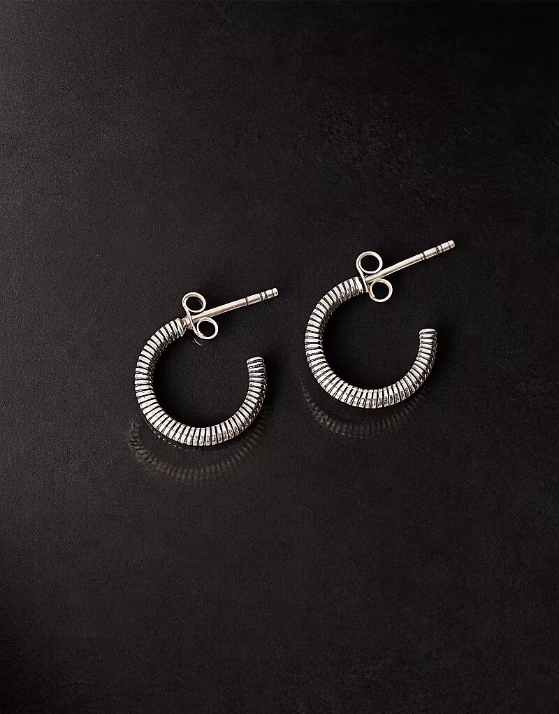 

Серьги-кольца из стерлингового серебра с закрученной проволокой Asos Design