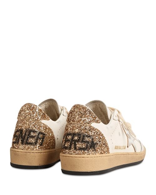Женские низкие кеды с блестками Ball Star Golden Goose, цвет Tan/Beige — фото 3