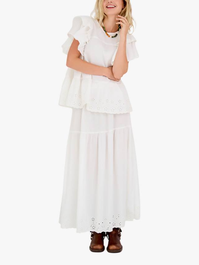 

Макси-юбка Abby с вышивкой Broderie Anglaise A-VIEW, White