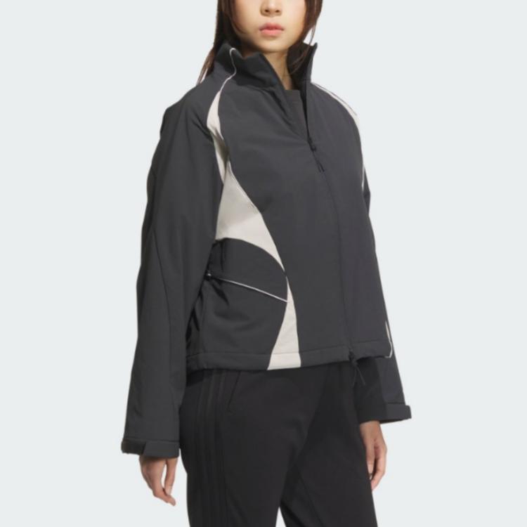 Adidas Женская куртка угольно-черная ярко-белая, Carbon Black/Bright White — фото 4