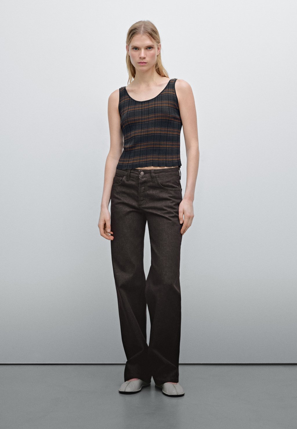 

Джинсы прямого покроя Massimo Dutti, темно-коричневый