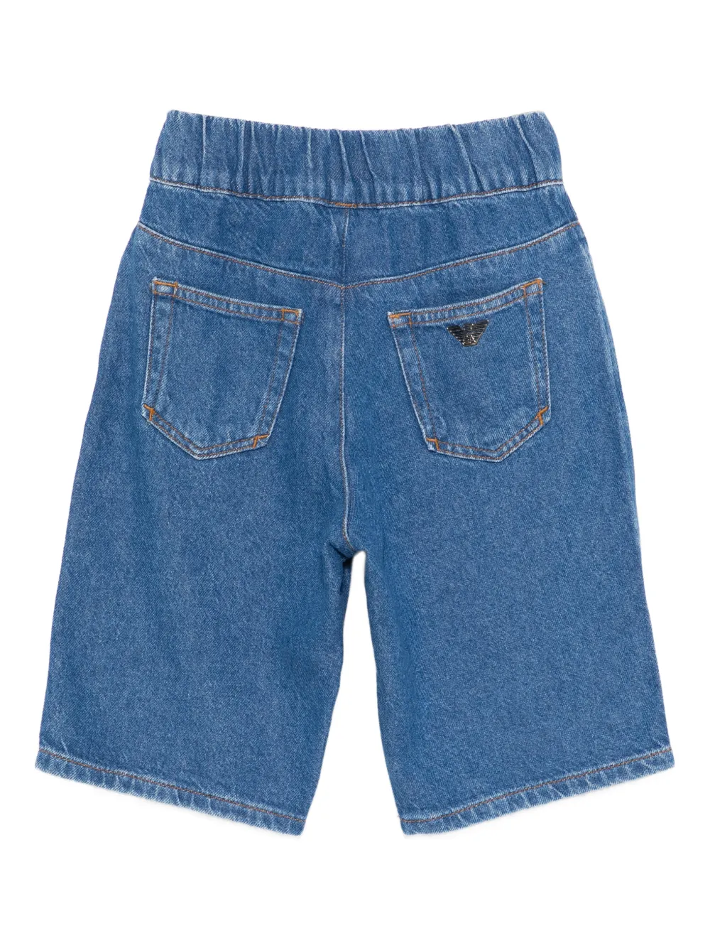 Джинсовые шорты с нашивкой-логотипом Emporio Armani Kids, синий — фото 2