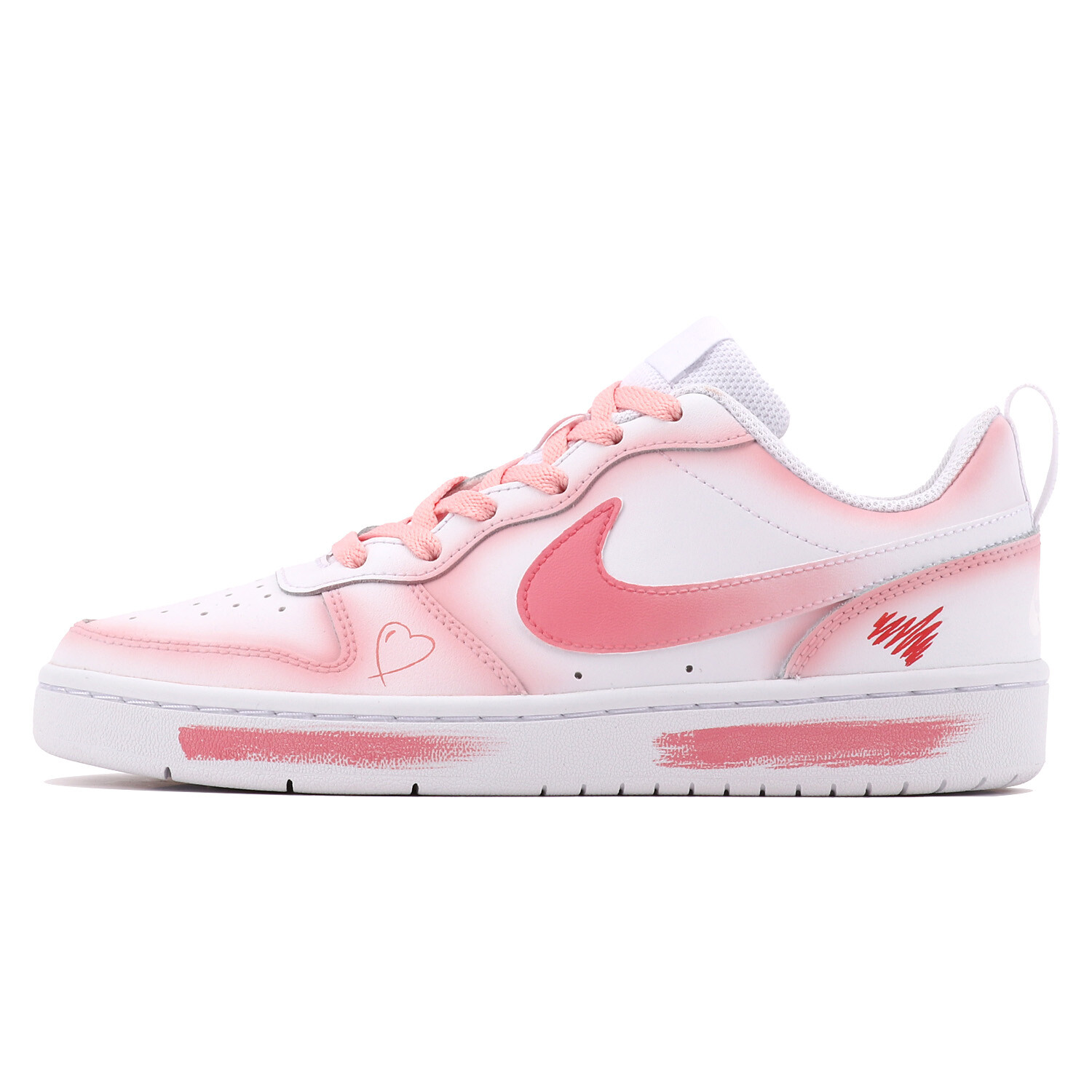 

Кроссовки Nike Court Borough Skateboard Shoes Women's Low-Top Pink/White, Белый, Кроссовки Nike Court Borough Skateboard Shoes Women's Low-Top Pink/White