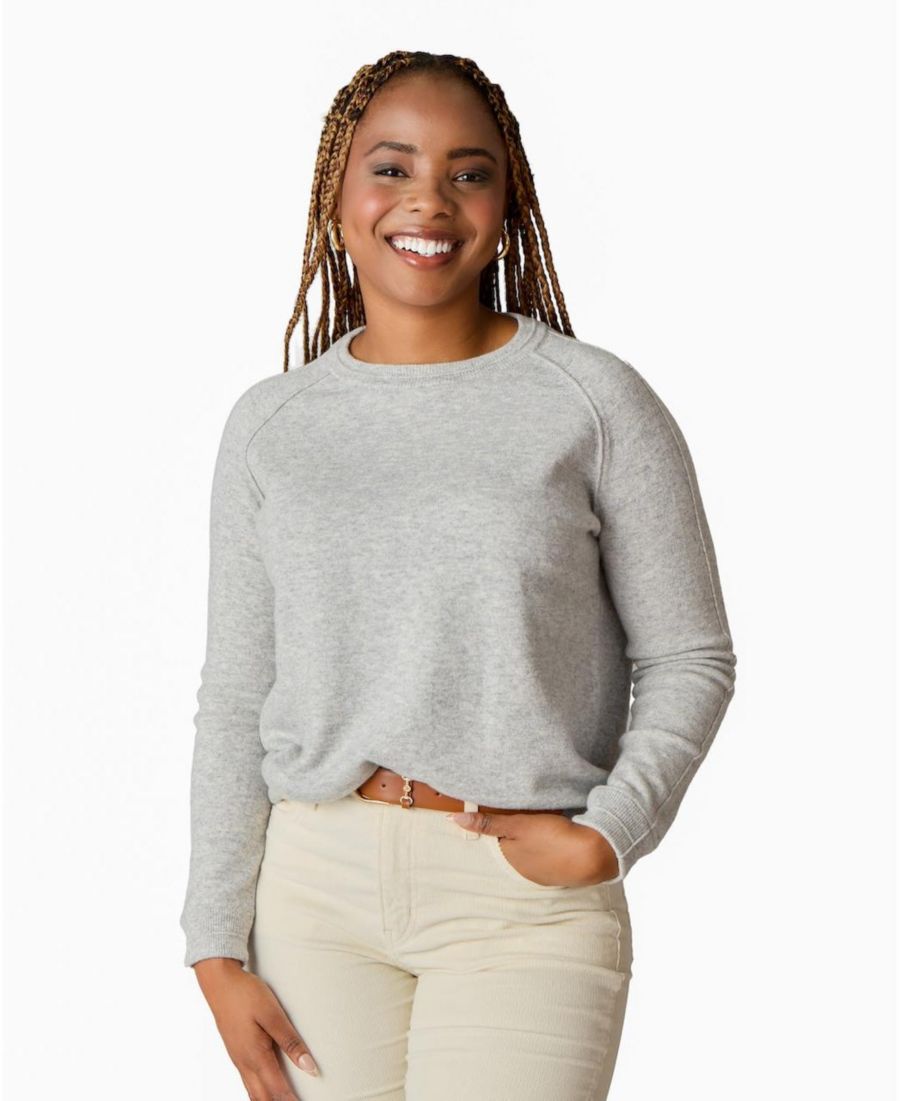 

Женский свитер с круглым вырезом из мериносовой шерсти, предотвращающий зуд, с мягкой подкладкой Luxlined, Foggy grey