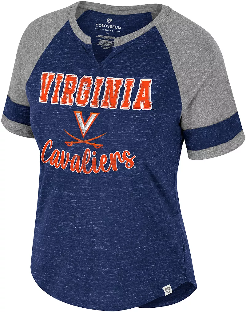 

Женская синяя футболка с V-образным вырезом Colosseum Virginia Cavaliers