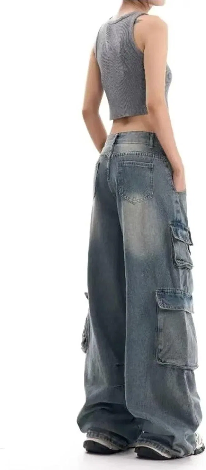 Джинсы ретро, Wide Leg, Retro Blue — фото 3