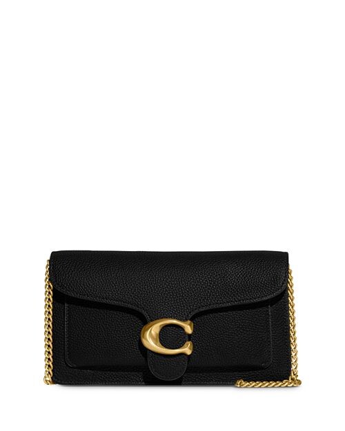 

Маленький кожаный клатч с цепочкой и полосками COACH, цвет Black, Черный, Маленький кожаный клатч с цепочкой и полосками COACH, цвет Black