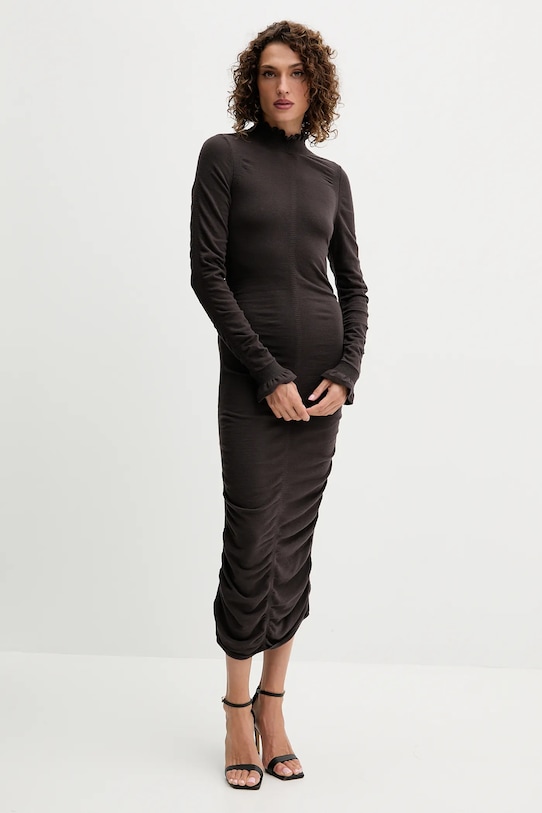 

Платье с шерстью Twinset, коричневый