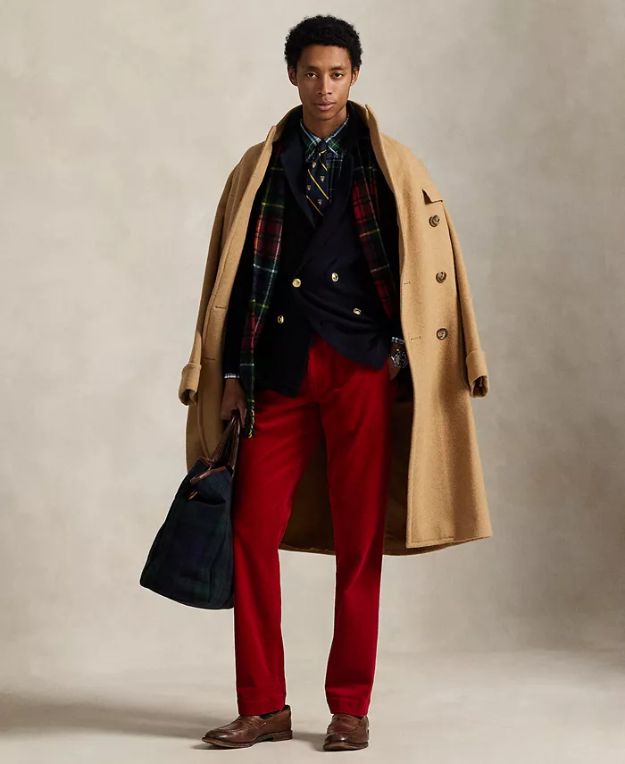 

Мужские эластичные прямые брюки из вельвета Polo Ralph Lauren, красный