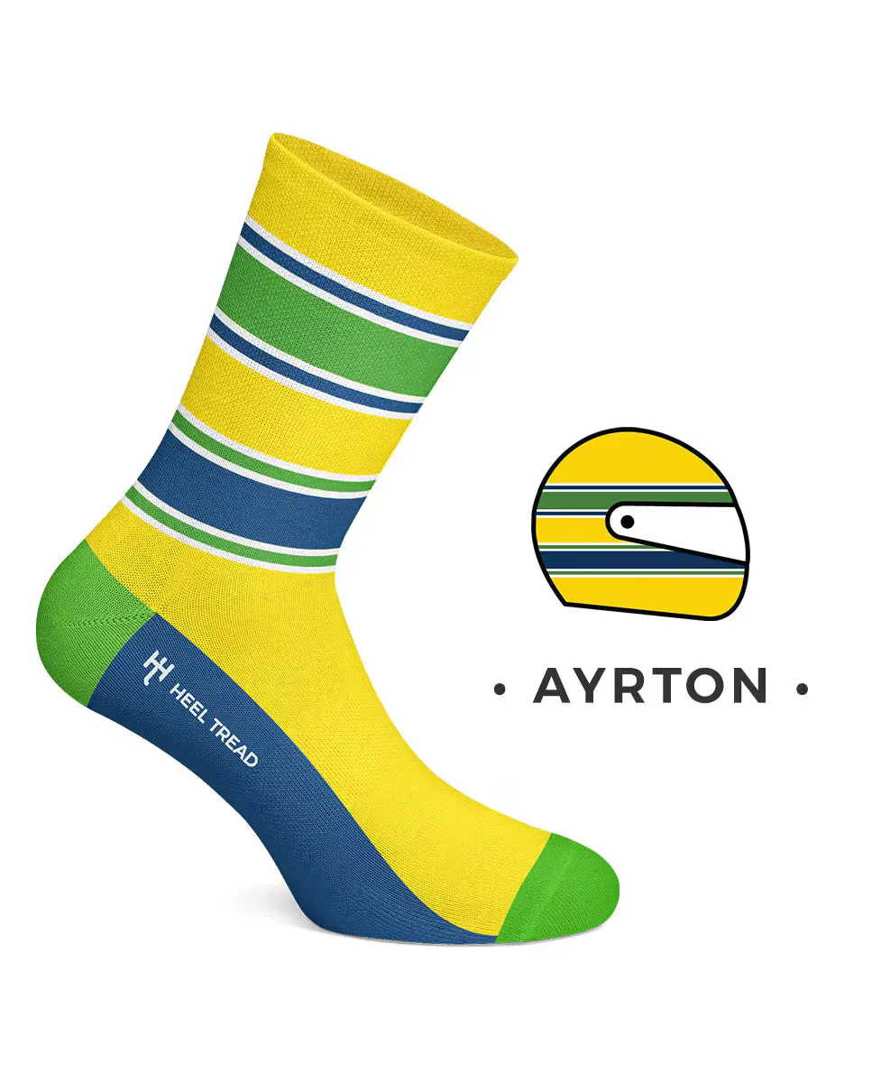 

Мужские короткие носки Ayrton желтого цвета Heel Tread, синий