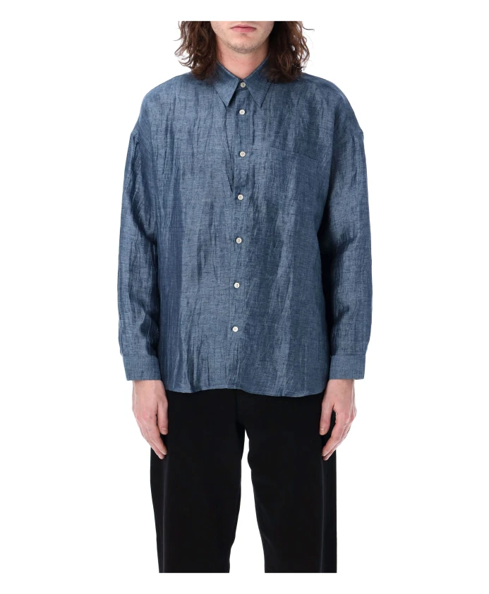 

Прочная рубашка из синей льняной смеси Sunflower, синий