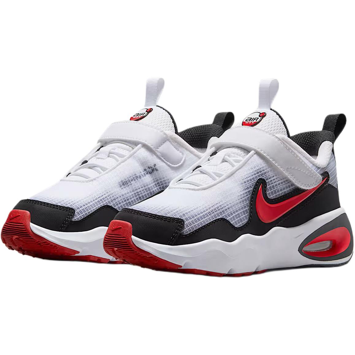 Детские низкие дышащие кроссовки Nike с амортизацией, бело-красно-чёрные — фото 3