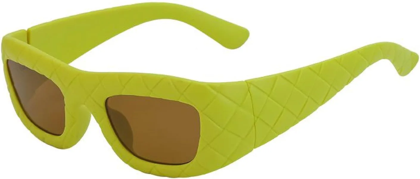 

Модные прямоугольные солнцезащитные очки с узором «интреччиато» для женщин и мужчин, роскошные, популярные винтажные очки для мужчин и женщин generic, C5yellowbrown