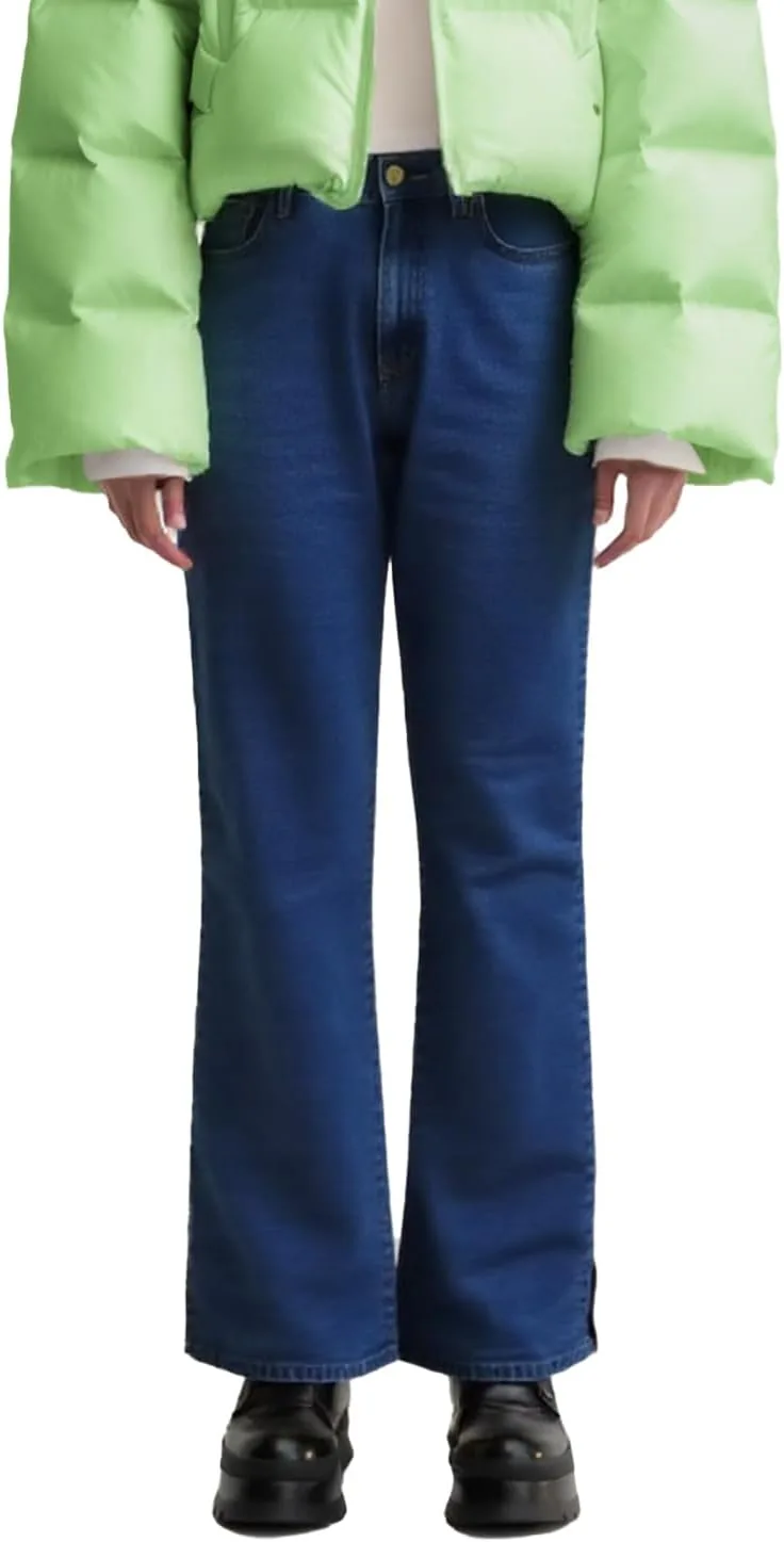 

Женские летние тонкие прямые джинсы с боковым разрезом ZYULACKY