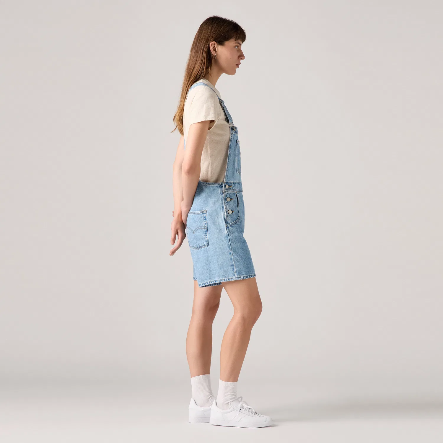 Винтажный легкий комбинезон-шорты Levi's, Medium Wash — фото 2