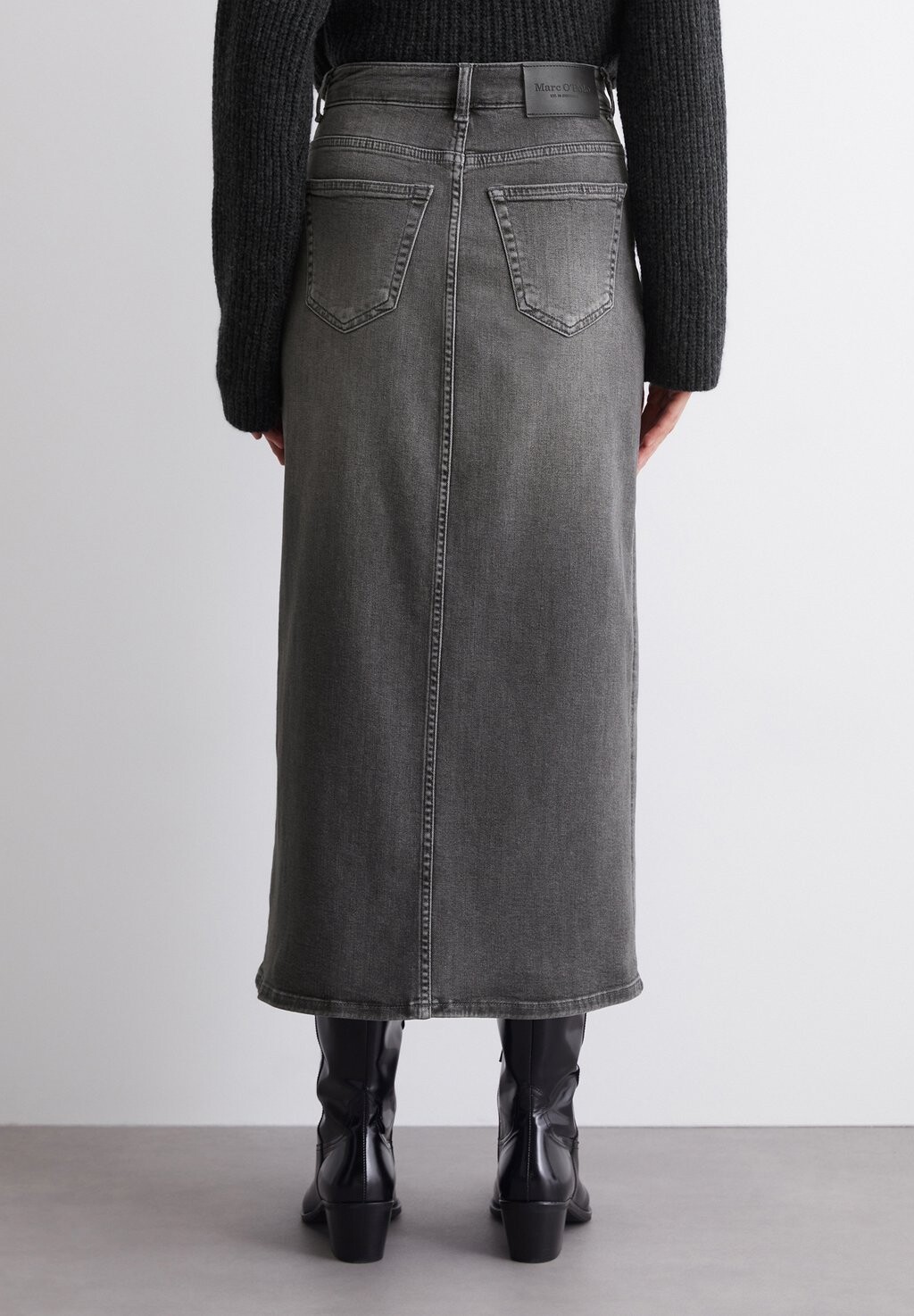 

Юбка из денима REGULAR LENGTH FIT SLIT AT FRONT Marc O'Polo, серый деним
