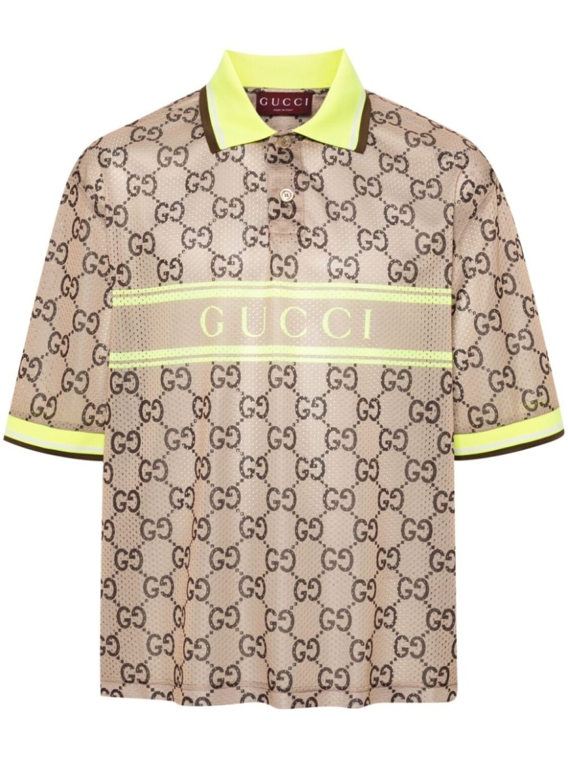 

Gucci рубашка поло с узором GG Supreme, коричневый