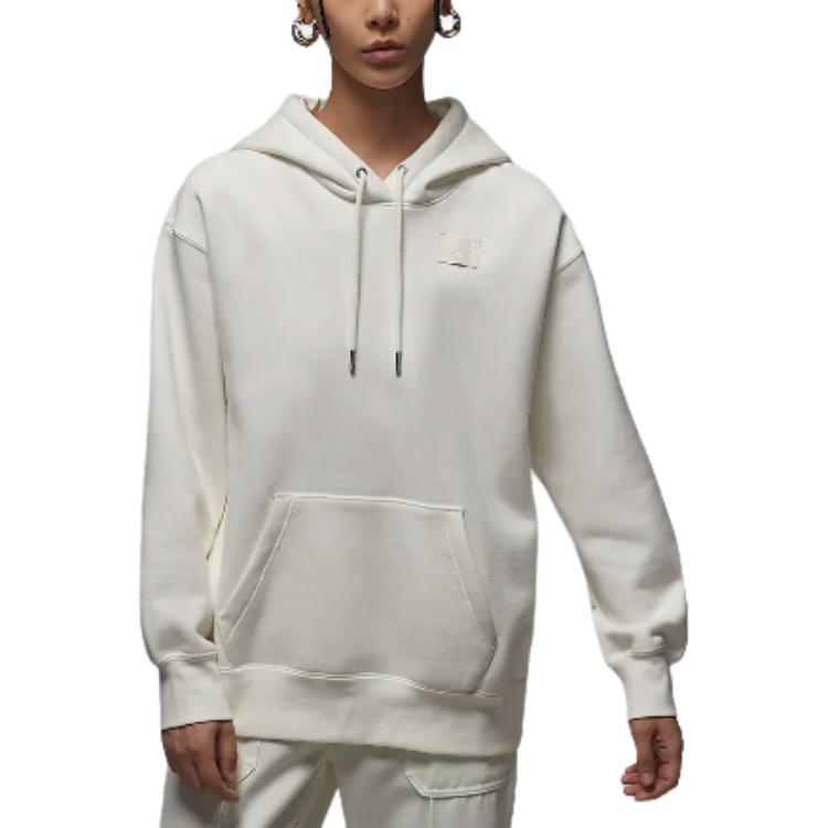 JORDAN Flight Fleece Женская Толстовка с Подкладкой из Сатина, Цвет Sail White — фото 2