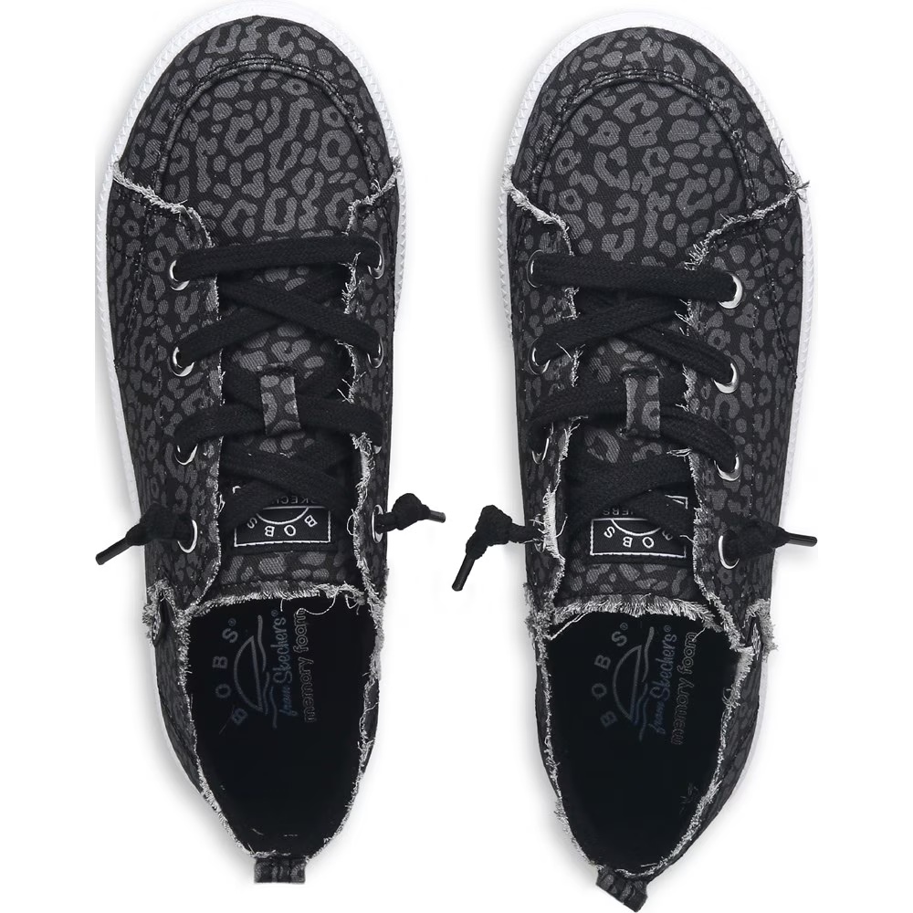 Кеды на тканевой подошве Bobs b cute 2.0 от Skechers, black/grey leopard canvas — фото 4