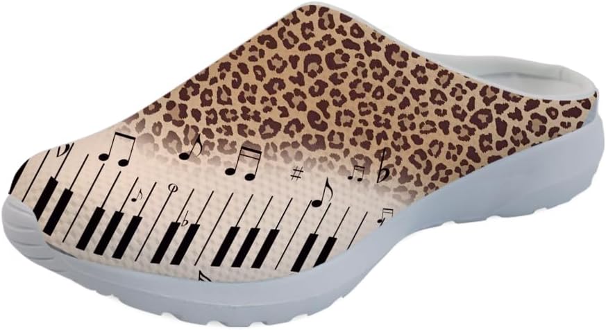 

Кроссовки Forchrinse Blue Dolphin для женщин с эластичной вставкой, мужские садовые сабо с поддержкой свода, повседневная обувь, тапочки для дома, сандалии, легкие, Wild Leopard Cheetah Music Piano