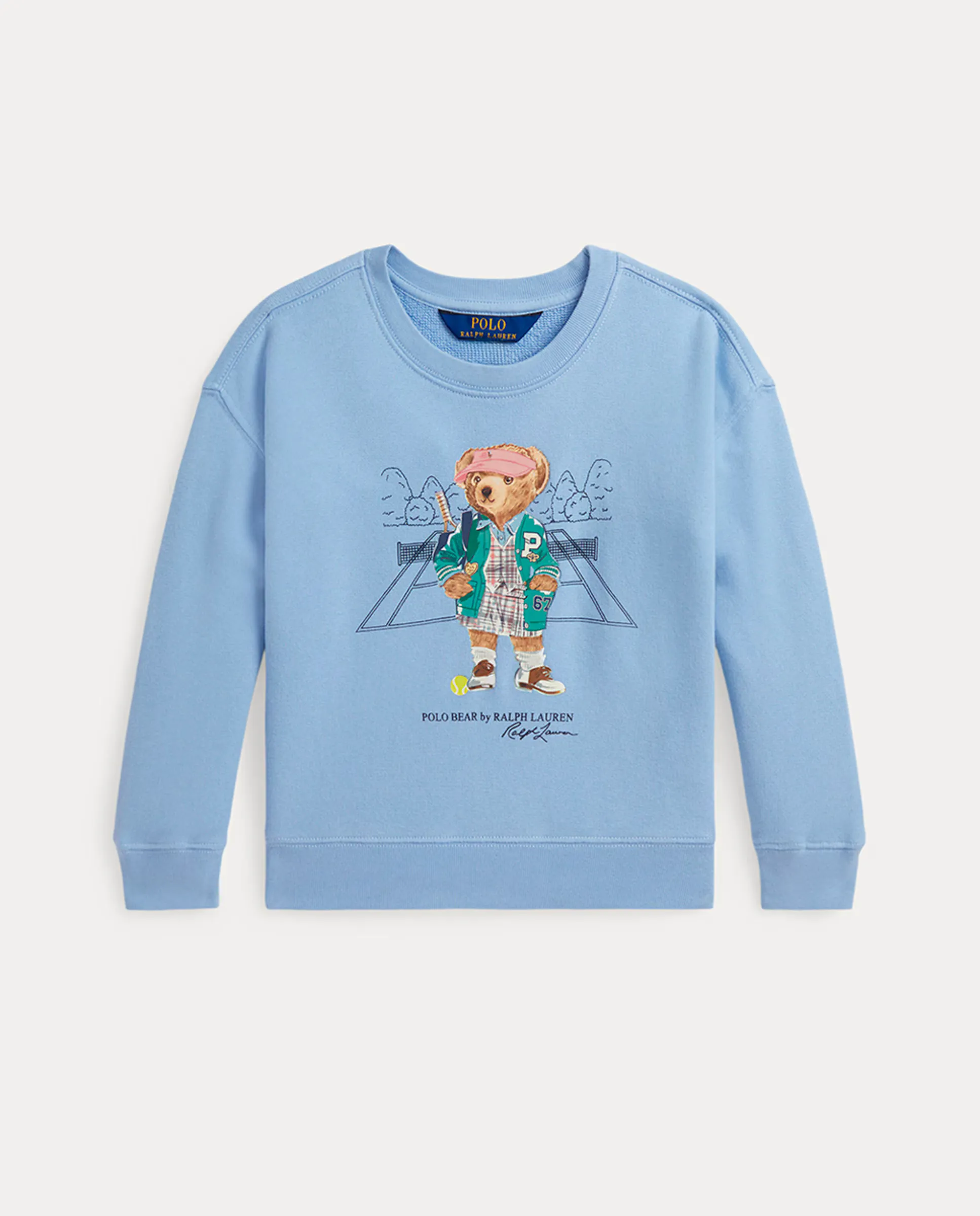 

Детская худи из велюра с Polo Bear Polo Ralph Lauren, светло-голубой