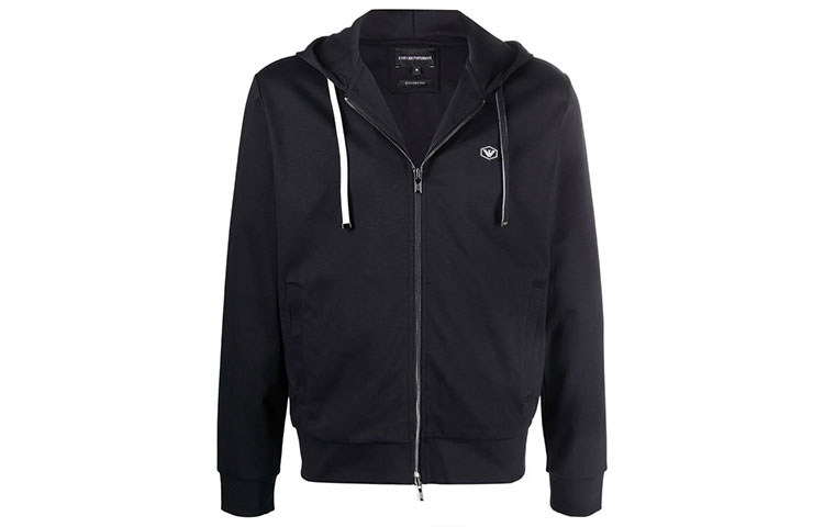 

Толстовка с молнией и нашивкой с логотипом EMPORIO ARMANI, синий