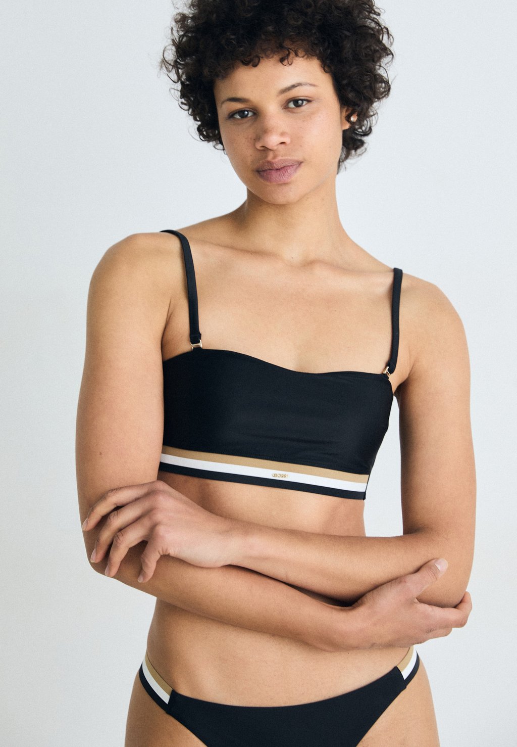

Верх бикини ICONIC BANDEAU BOSS, черный
