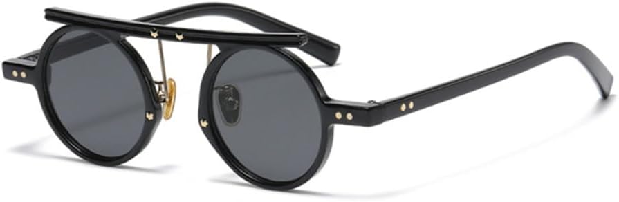 

Круглые солнцезащитные очки в стиле стимпанк для женщин, винтажные, с леопардовым принтом, с защитой от УФ-излучения UV400, очки в стиле хип-хоп для мужчин VFDHN, Black C9