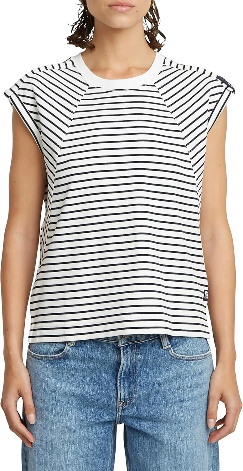 

G-Star Seam Detail Loose T-Shirt, женская футболка в полоску