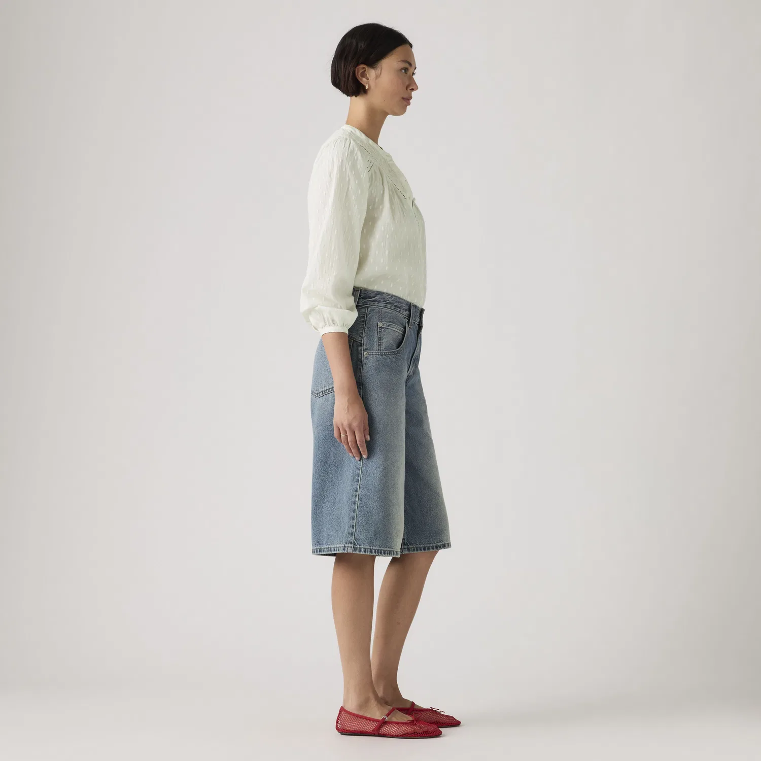 Супер свободные женские шорты Levi's, Medium Wash — фото 4