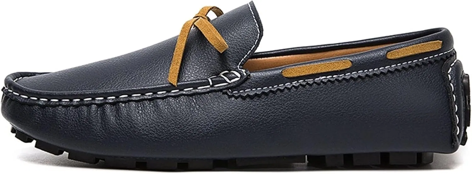 Лоферы мужские с прошивкой, Leather, Синий PLGMAUYT — фото 2