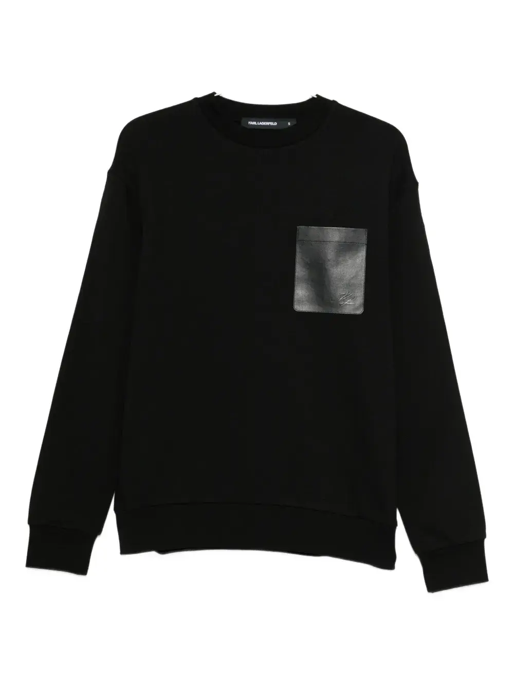 

Свитшот с кожаным карманом Karl Lagerfeld, черный