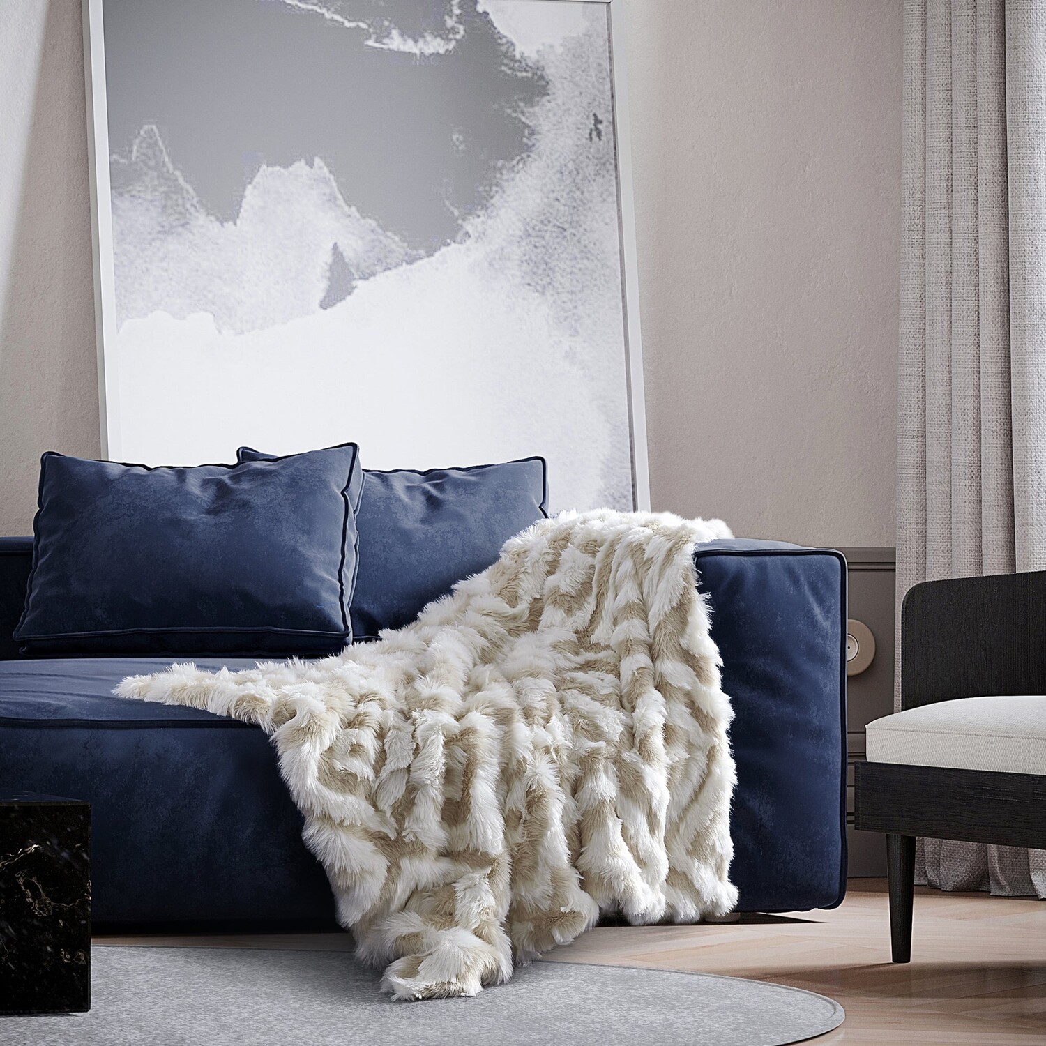 

Вязаный плед Inspired Home Ammar, цвет Ivory