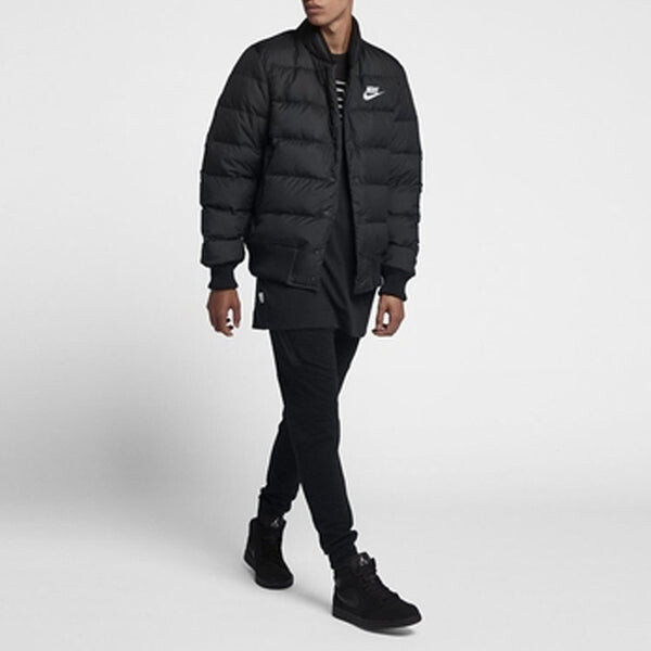 Пуховик Nike Stay Warm Windproof Short Stand Collar Athleisure Casual Sports Down Jacket Black, черный — фото 3