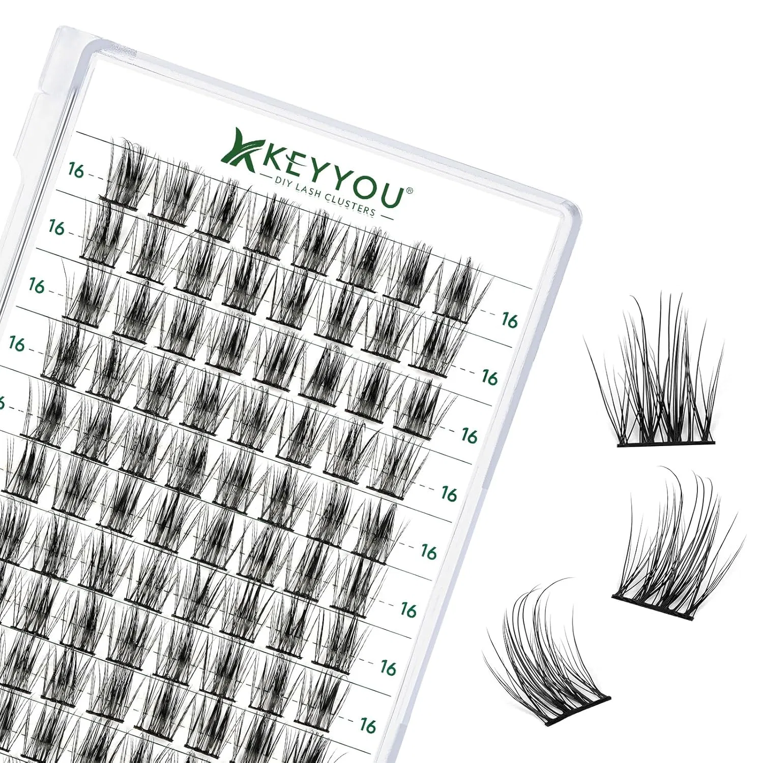 Пучковые накладные ресницы D-изгиб 16 мм от KEYYOU Keyyou, Y15