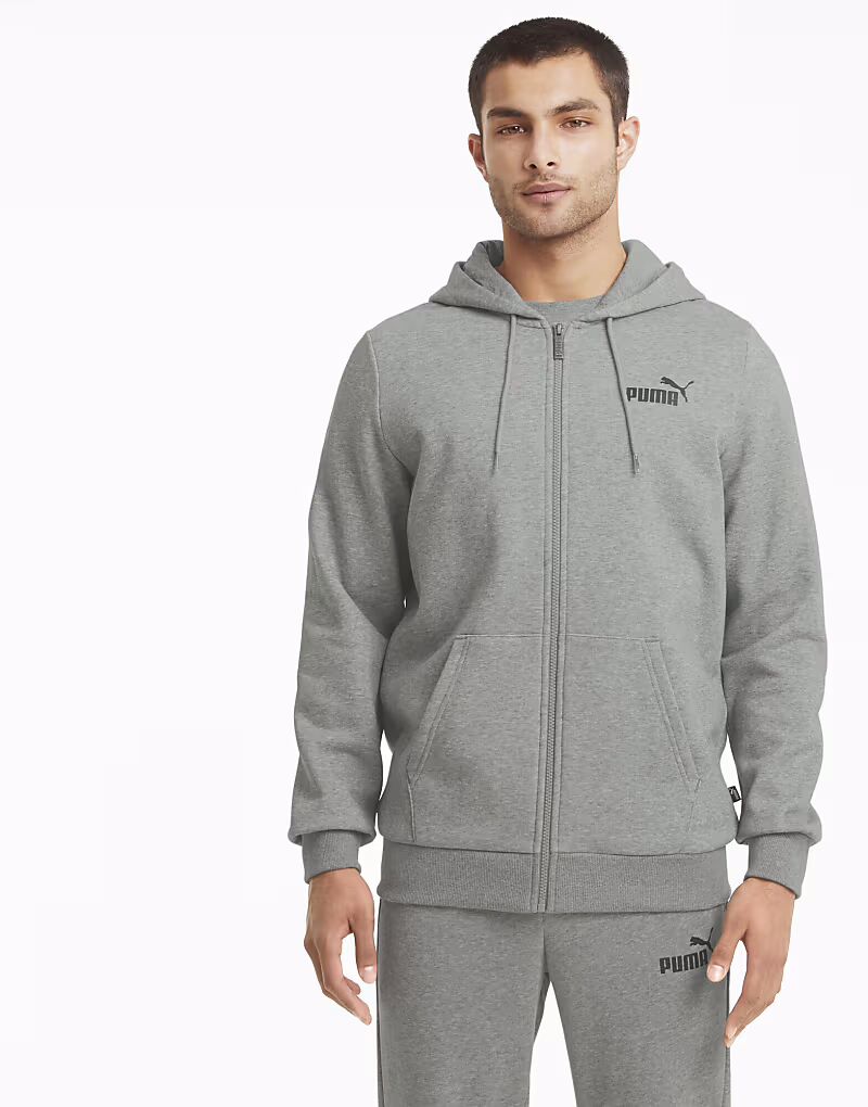 

Толстовка Puma Essentials с логотипом на молнии, средне-серого цвета