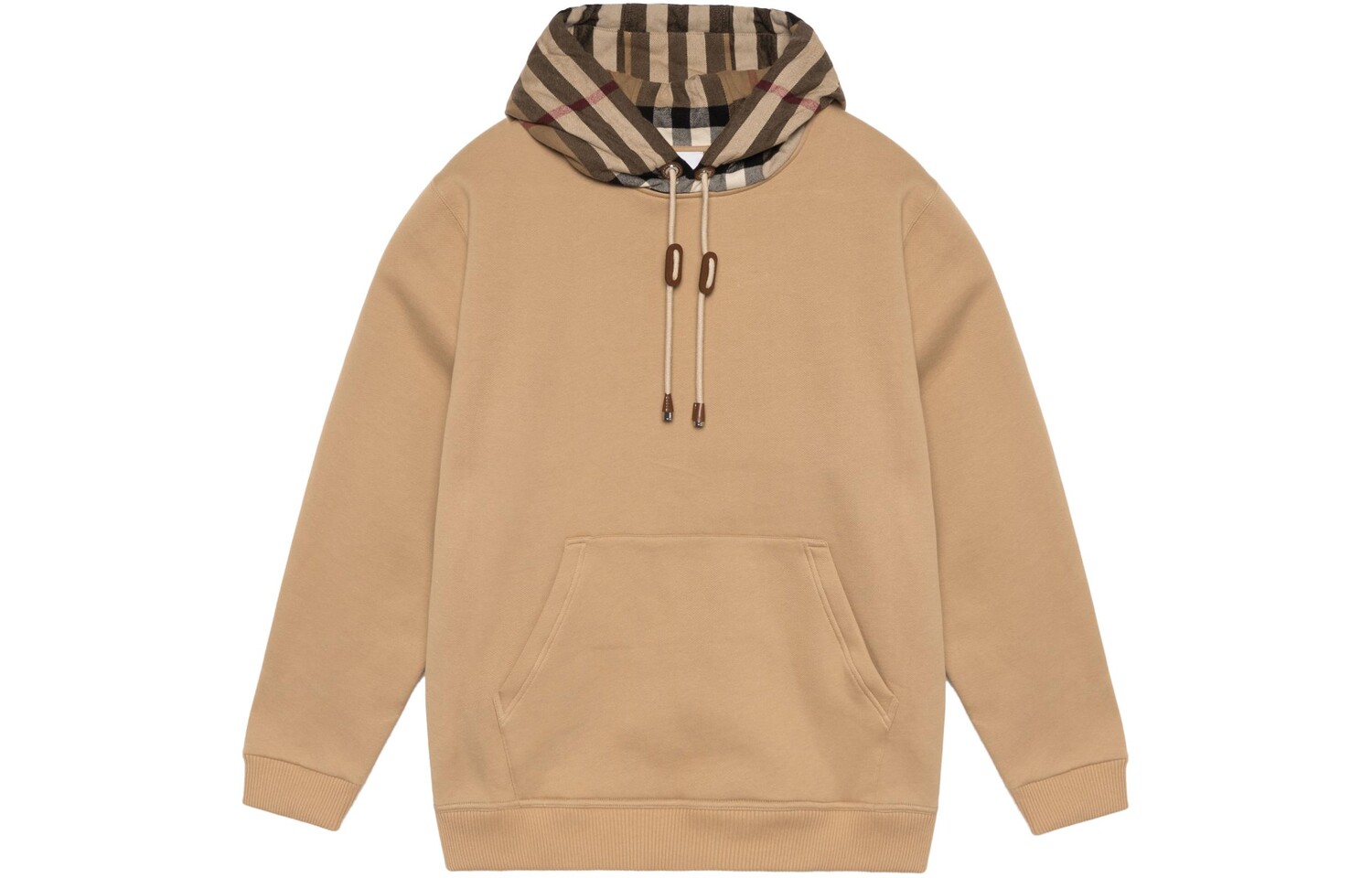 

Толстовка с капюшоном из хлопка с капюшоном в клетку Burberry, хаки