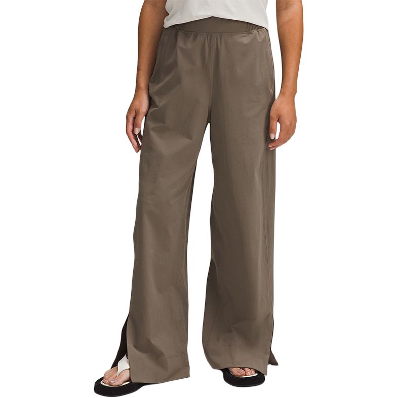 

Растягивающиеся тканевые широкие брюки с высокой посадкой Asia Fit вязаные спортивные штаны женские Lululemon, серый