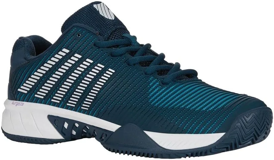 Мужские теннисные кроссовки K-Swiss Performance Hypercourt Express Hb - Highrise/Black/Neon Blaze, белый — фото 3