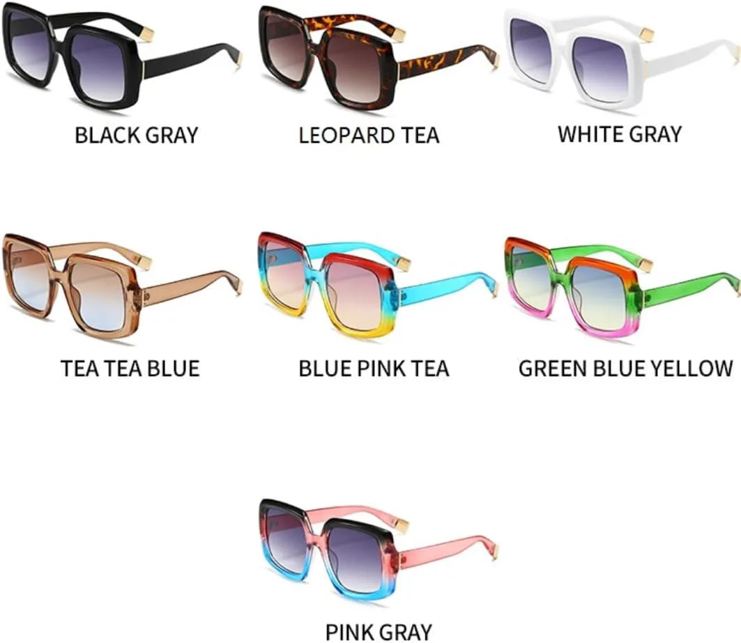 

Солнцезащитные очки для мужчин и женщин - защита UV400 - яркая градиентная оправа большого размера для занятий спортом на открытом воздухе и вождения DSVIGF, Black