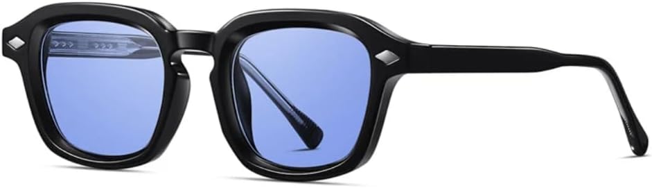 

Солнцезащитные очки для женщин и мужчин, роскошные, в стиле ретро, ​​с заклепками, прозрачными линзами цвета океана, защитой от УФ-излучения UV400, в тренде, в стиле панк UATXTAU, Black Blue