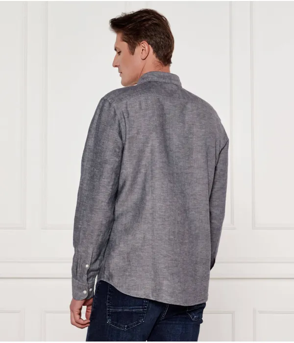 Льняная рубашка c-hal-kent-c3-223 Casual fit Boss, серый — фото 4