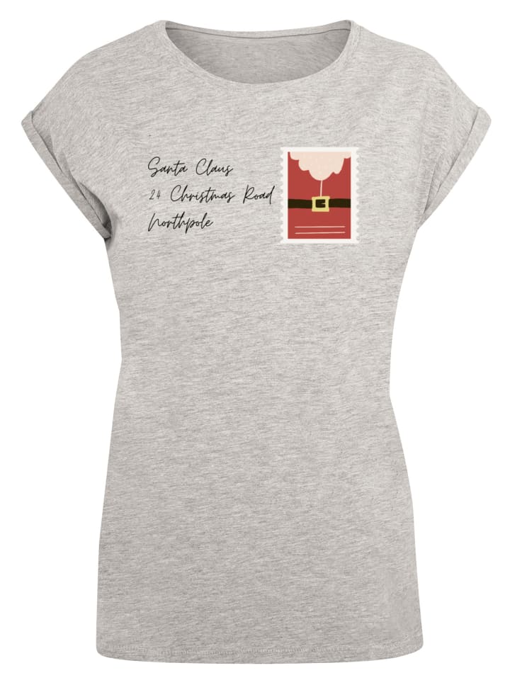 

F4NT4STIC Рождественская футболка с надписью "Санта-Клаус" серого меланжевого цвета, Серый, F4NT4STIC Рождественская футболка с надписью "Санта-Клаус" серого меланжевого цвета