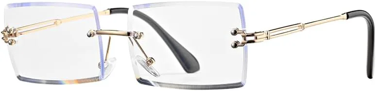 

Женские солнцезащитные очки: модные квадратные без оправы, прямоугольные без оправы, сверхлегкие очки с защитой от УФ-излучения UV400 UQKY, Gradient Purple4