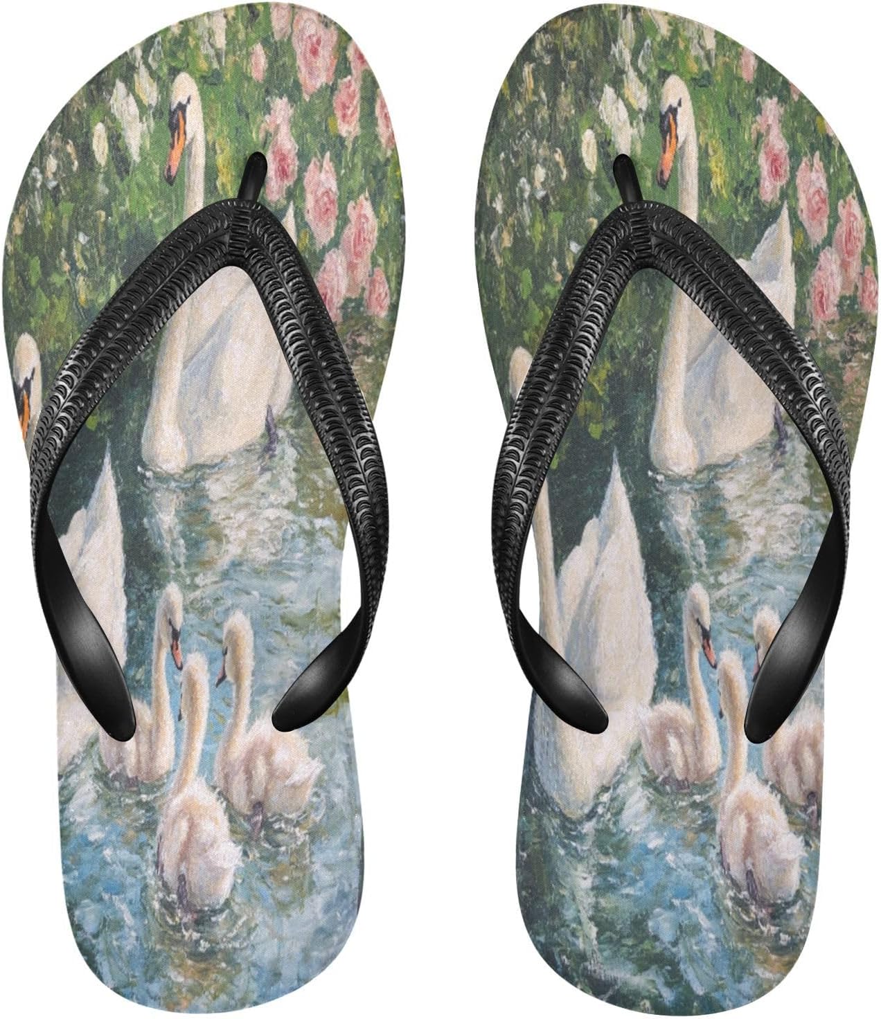 

Вьетнамки с лебедем, водно-зеленые, пляжный душ, резиновые нескользящие летние тапочки, обувь для мужчин и женщин для ходьбы Sinestour