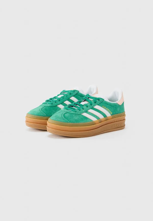 Кроссовки gazelle bold унисекс Adidas Originals, Bold Green/White/Gold-Coloured — фото 2