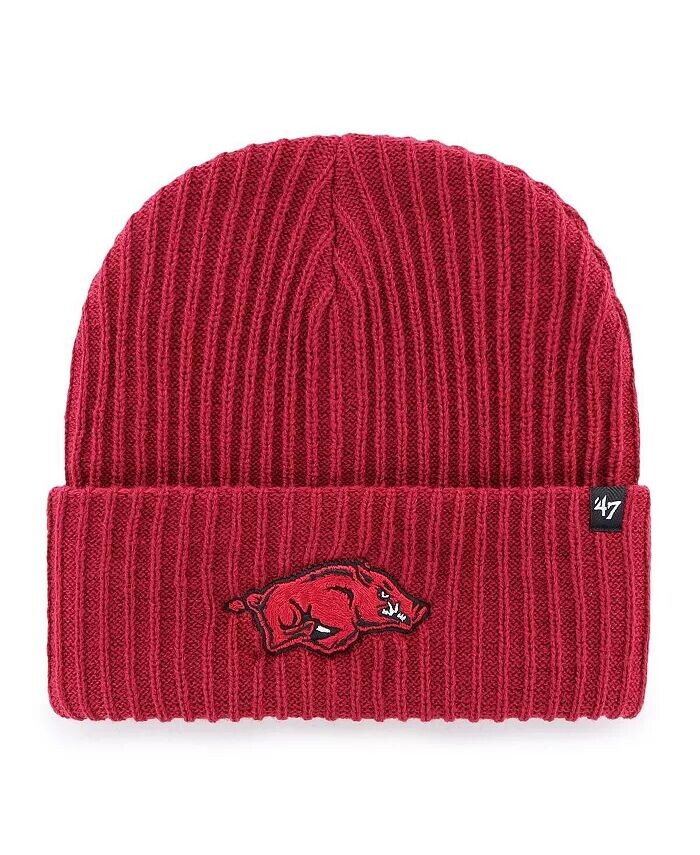 

Мужская вязаная шапка Cardinal Arkansas Razorbacks Harbor с манжетами '47 Brand